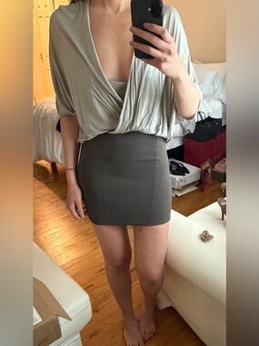 Helmut Lang Gray Bodycon Mini Dress